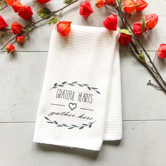 Grateful Hearts - Waffle Weave Towel