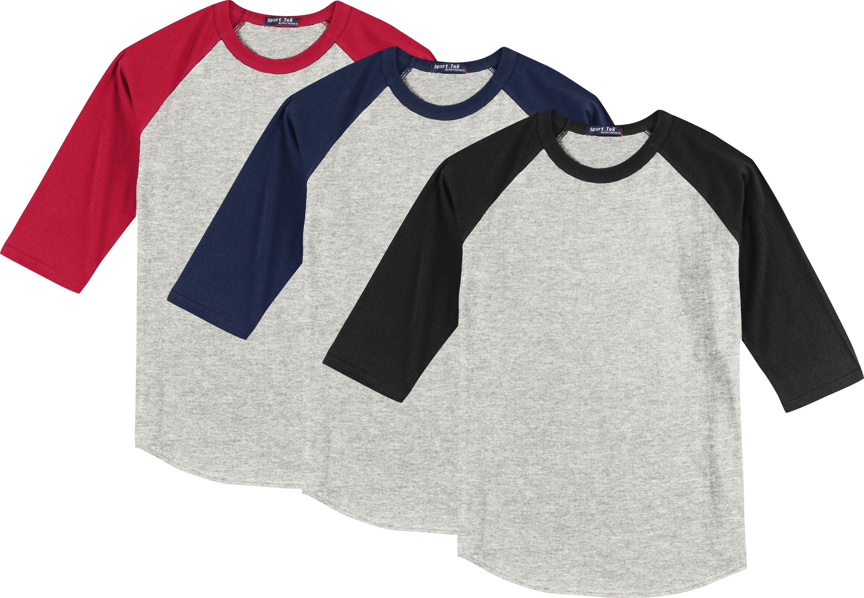 Sport-Tek Youth Colorblock Raglan Jersey - White/Navy, XL, Soft Team Knit Shirt