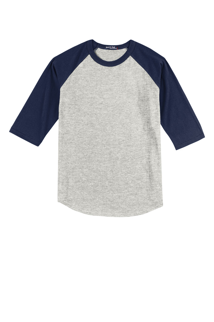 Youth Raglan 3/4-Sleeve - Heather Grey/ Navy