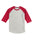 Youth Raglan 3/4-Sleeve - Heather Grey/ Red