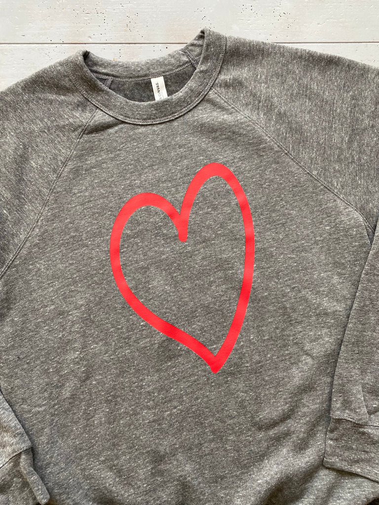 Red Heart Bella+Canvas Raglan Sweatshirt