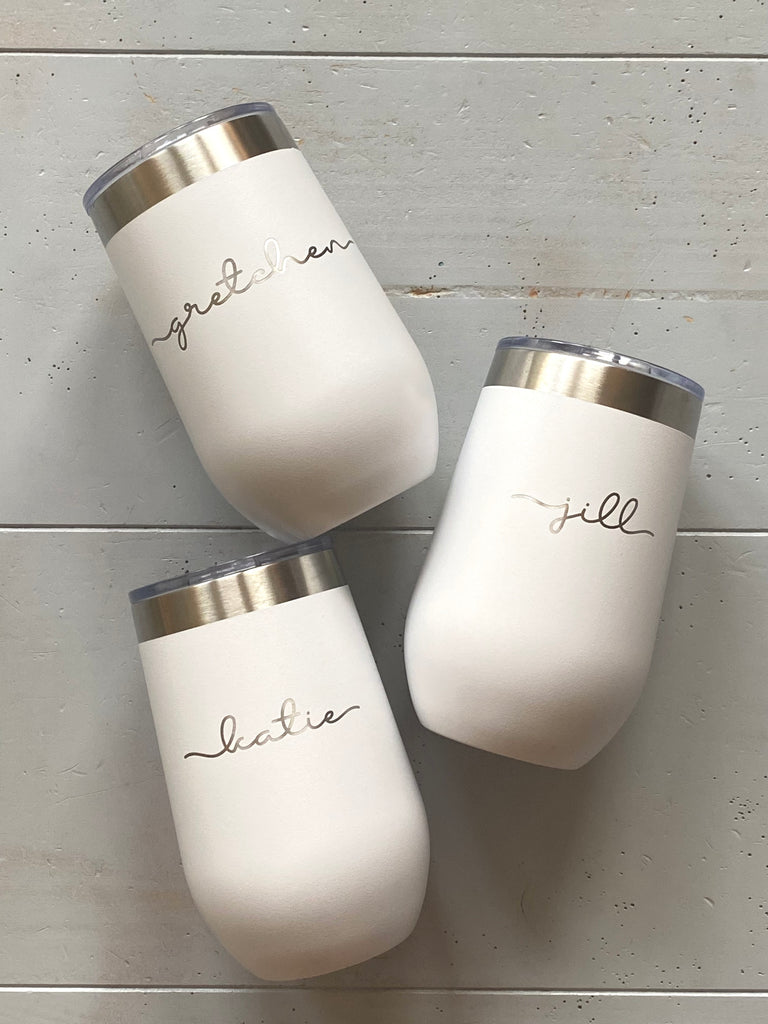 Script Wine Tumbler 16oz