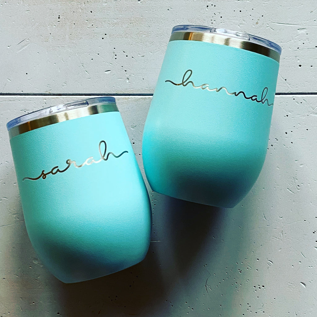 Script Wine Tumbler 12oz